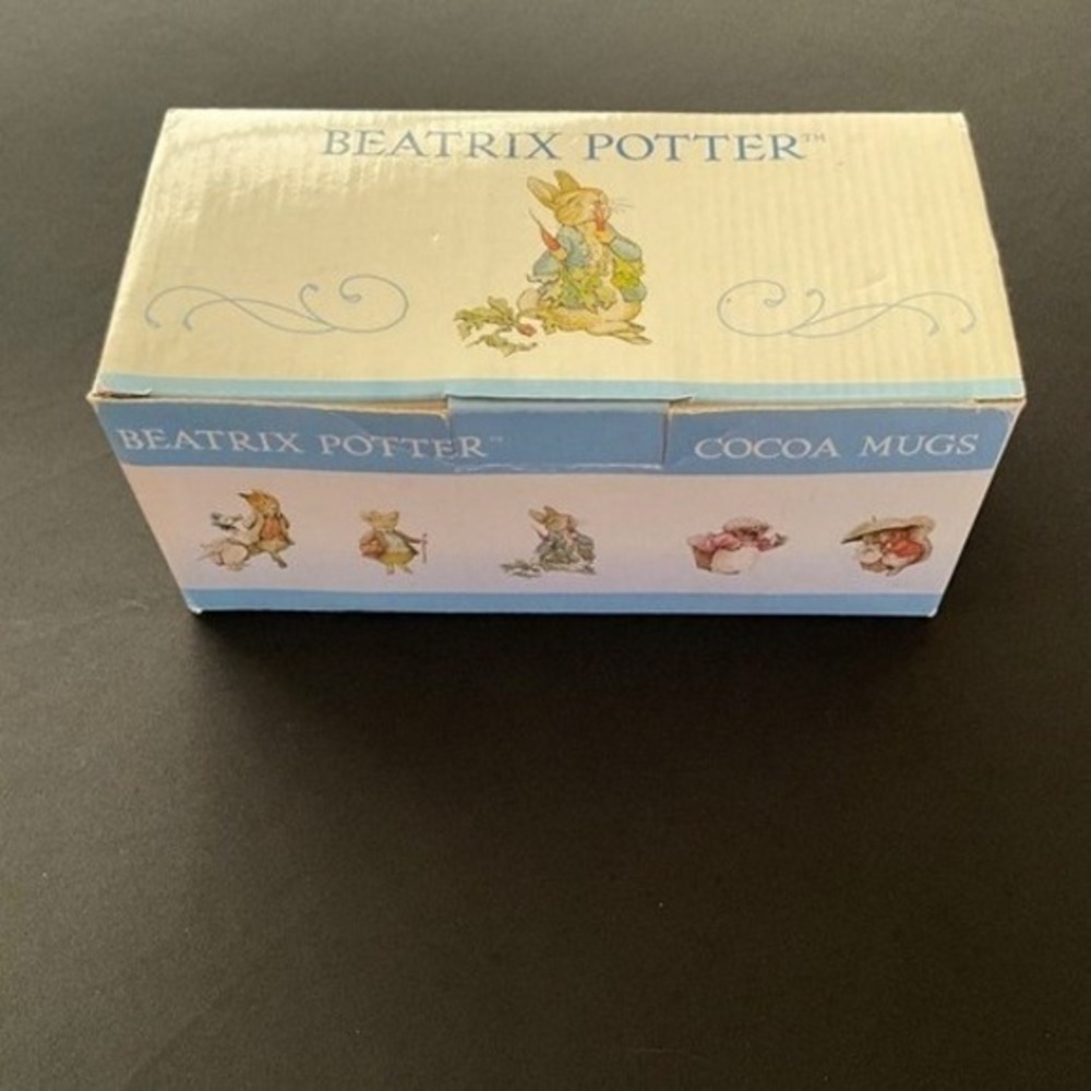 Beatrix Potter Peter Rabbit 2 Cocoa Mugs Ceramic Coffee Tea Cups NEW in Box